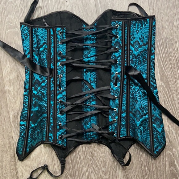 Adore Me Blue And Black Adjustable Corset Top - Picture 5 of 5